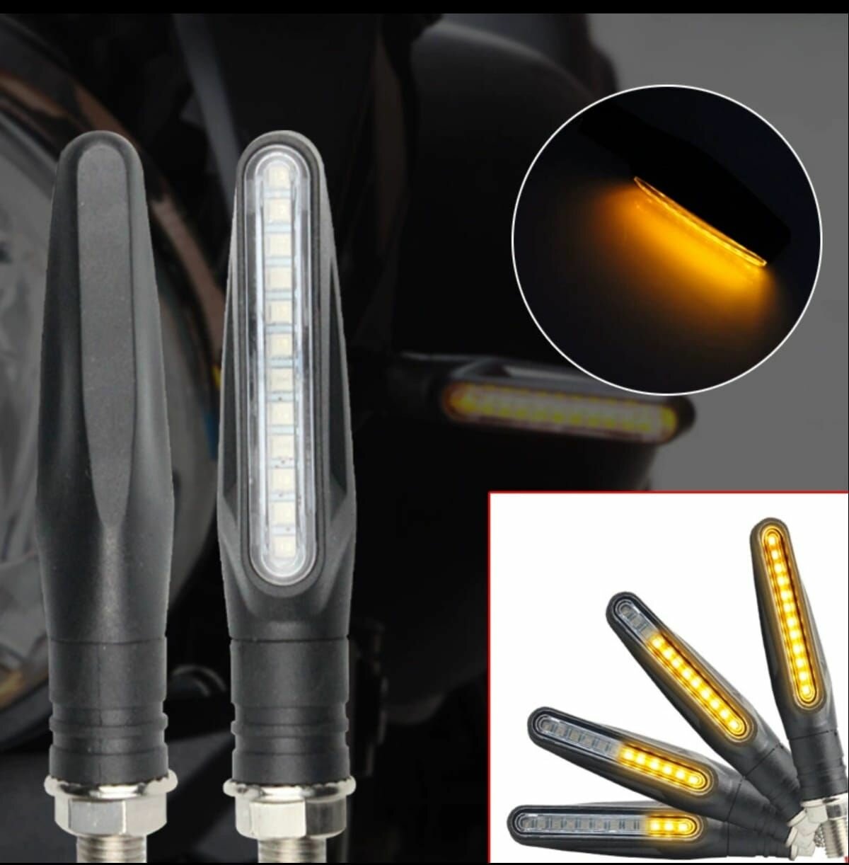 фото Указатель поворота желтый свет 12 Вольт для электросамоката ; поворотники для электросамоката