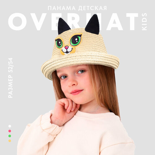 фото Панама overhat "котик", размер 52/54, бежевый