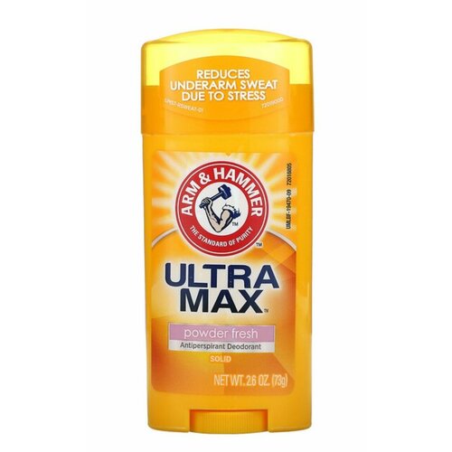 Arm & Hammer, UltraMax, твердый дезодорант-антиперспирант для женщин, свежий пудровый аромат, 73 г