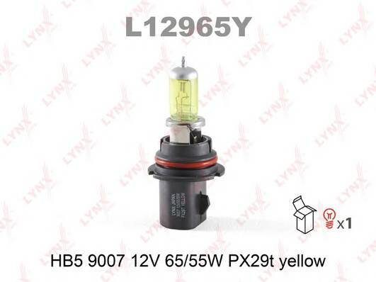 Лампа галогеновая hb5 9007 12v 65 55w px29t yellow lynxauto L12965Y