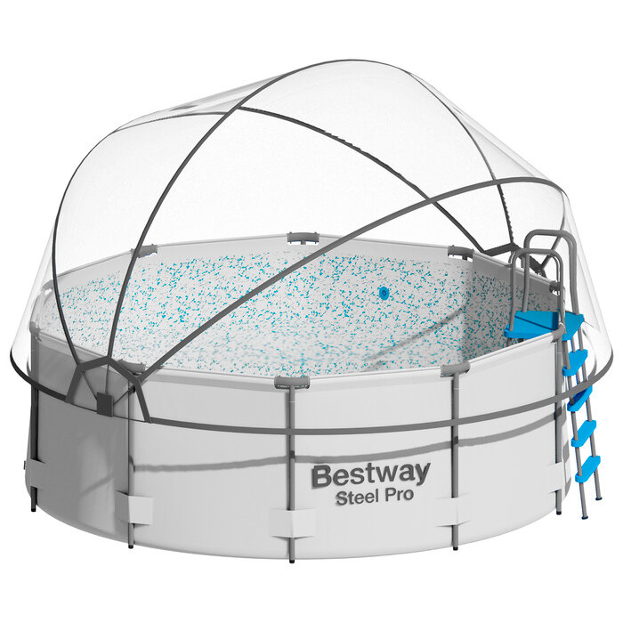Купол-тент для бассейна d=360 см, h=190 cм, цвет серый