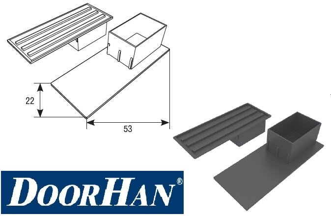Заглушка для направляющего роллетного профиля PB53 (DoorHan) цвет белый/1шт. (принадлежности для рольставен)