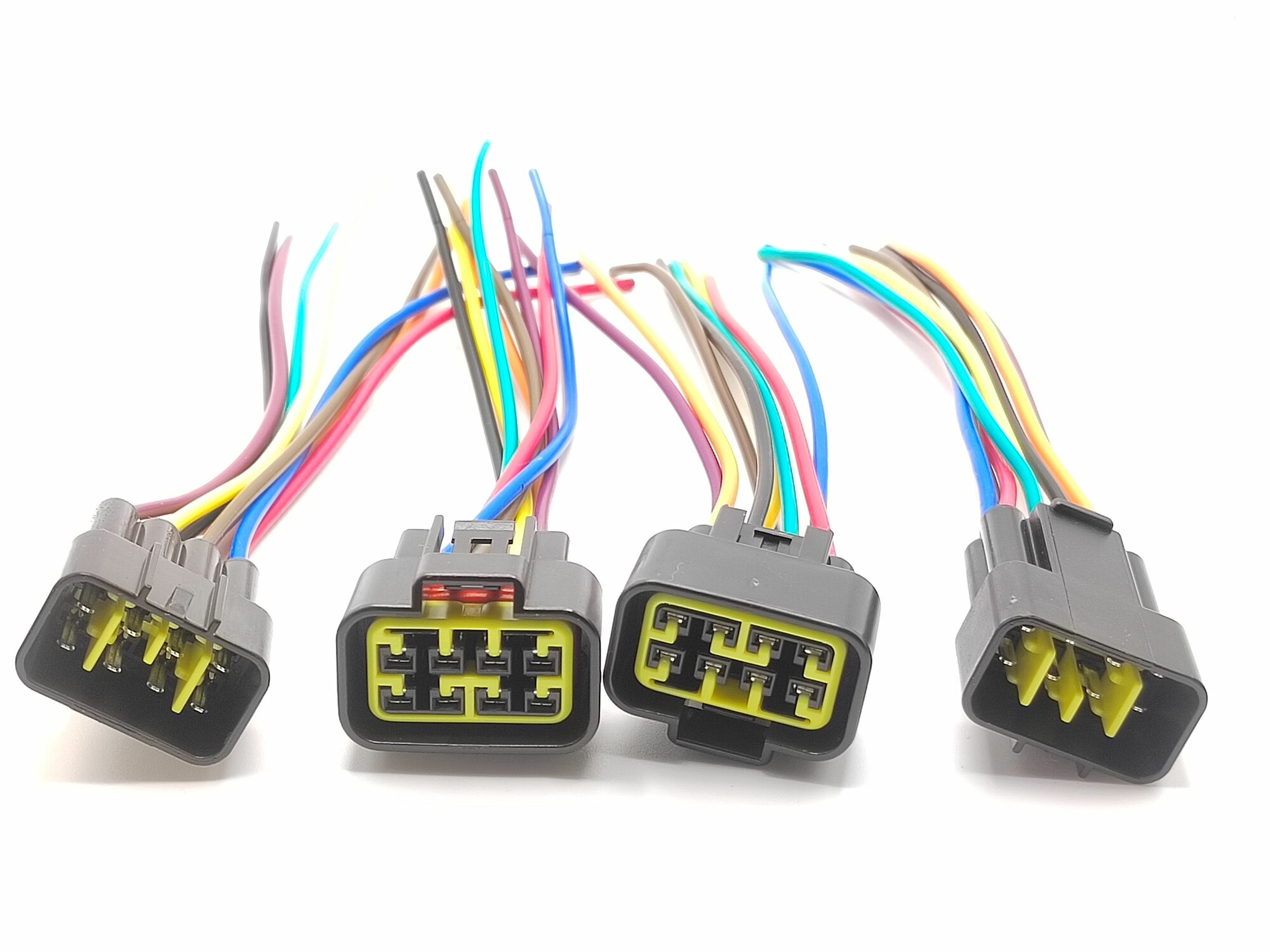 фото Разъем/колодка герметичный 8-ми контактный с проводами (штекер+гнездо) водонепроницаемый, 2 шт.