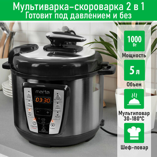 MARTA MT-MC4338A черныйчерный Мультиварка-скороварка 6230₽