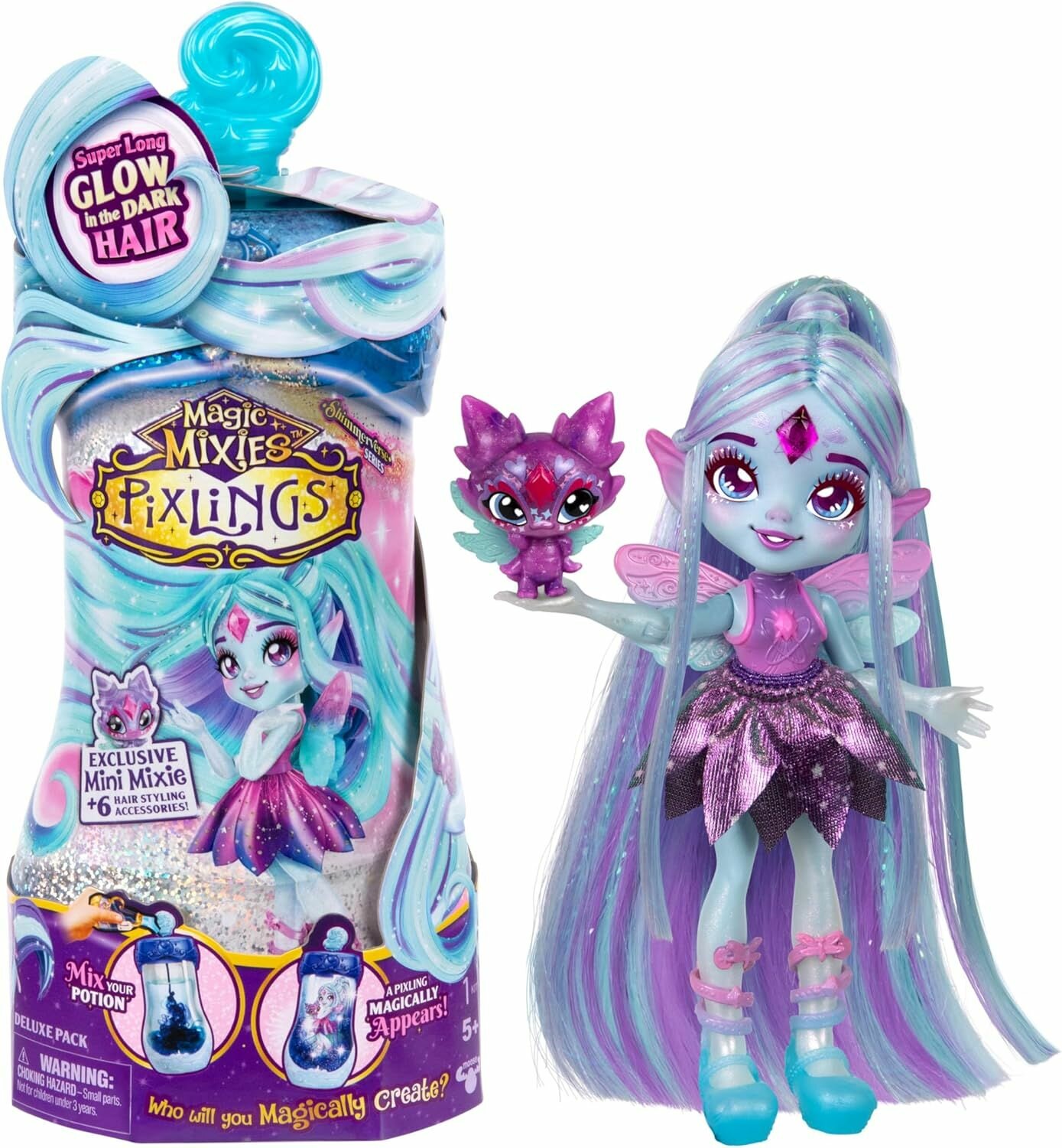 Magic Mixies Galaxy Hair Pixlings FLYT Kукла Флит + мини-микси Ховep