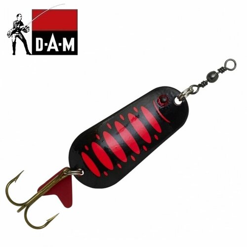 Блесна Колеблющаяся DAM Effzett Standart Spoon 55 мм/22 г, цвет Fluo Red/Black UV