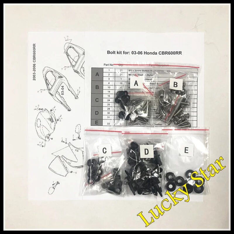 Полный комплект крепежных болтов обтекателя Для HONDA CBR600F4I CBR600 F4I CBR 600 F4I 2004 2005 2006 2007 04 05 06 07 SIL, Silver — фото 1