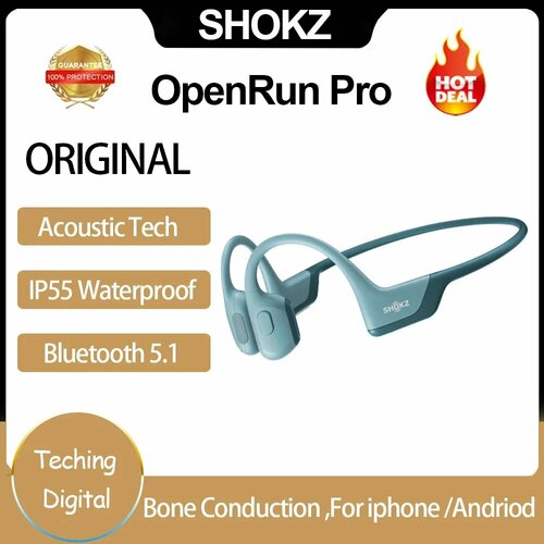 фото Shokz openrun pro s810 беспроводные наушники, blue