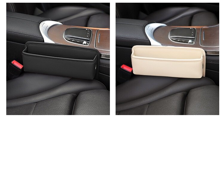 Изображение Органайзер для автомобиля, экокожа, между сиденьями, бежевый, 20x8х28 см