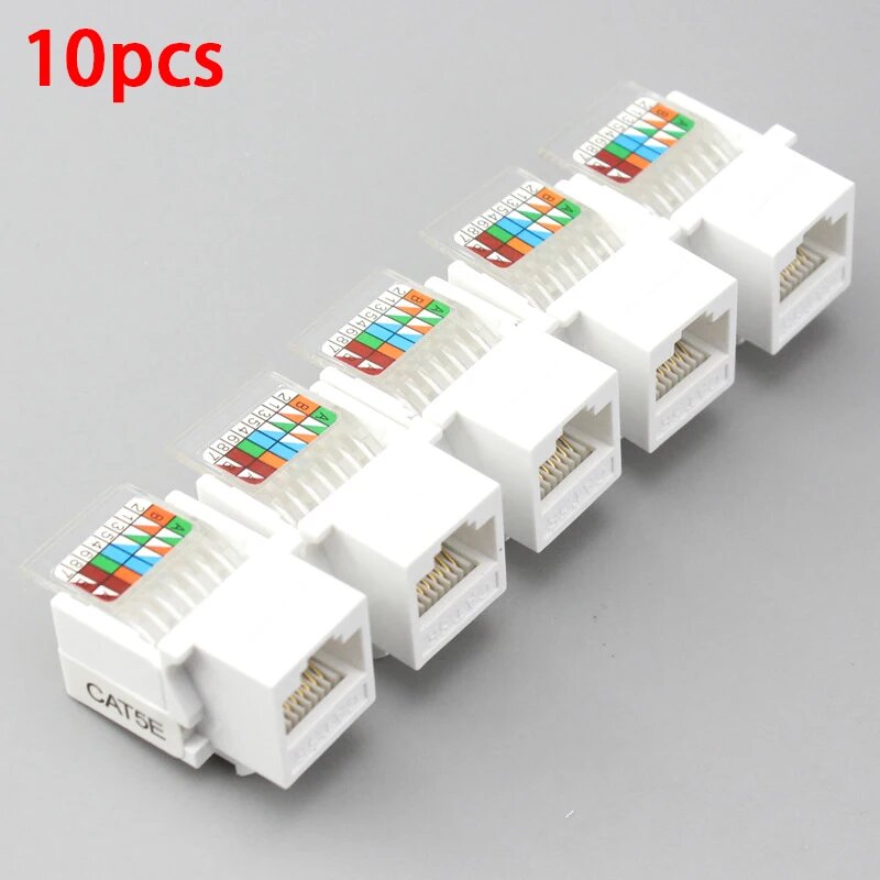10 шт. RJ45 CAT5e Ethernet сетевой Keystone JackClip модуль настенный разъем, White