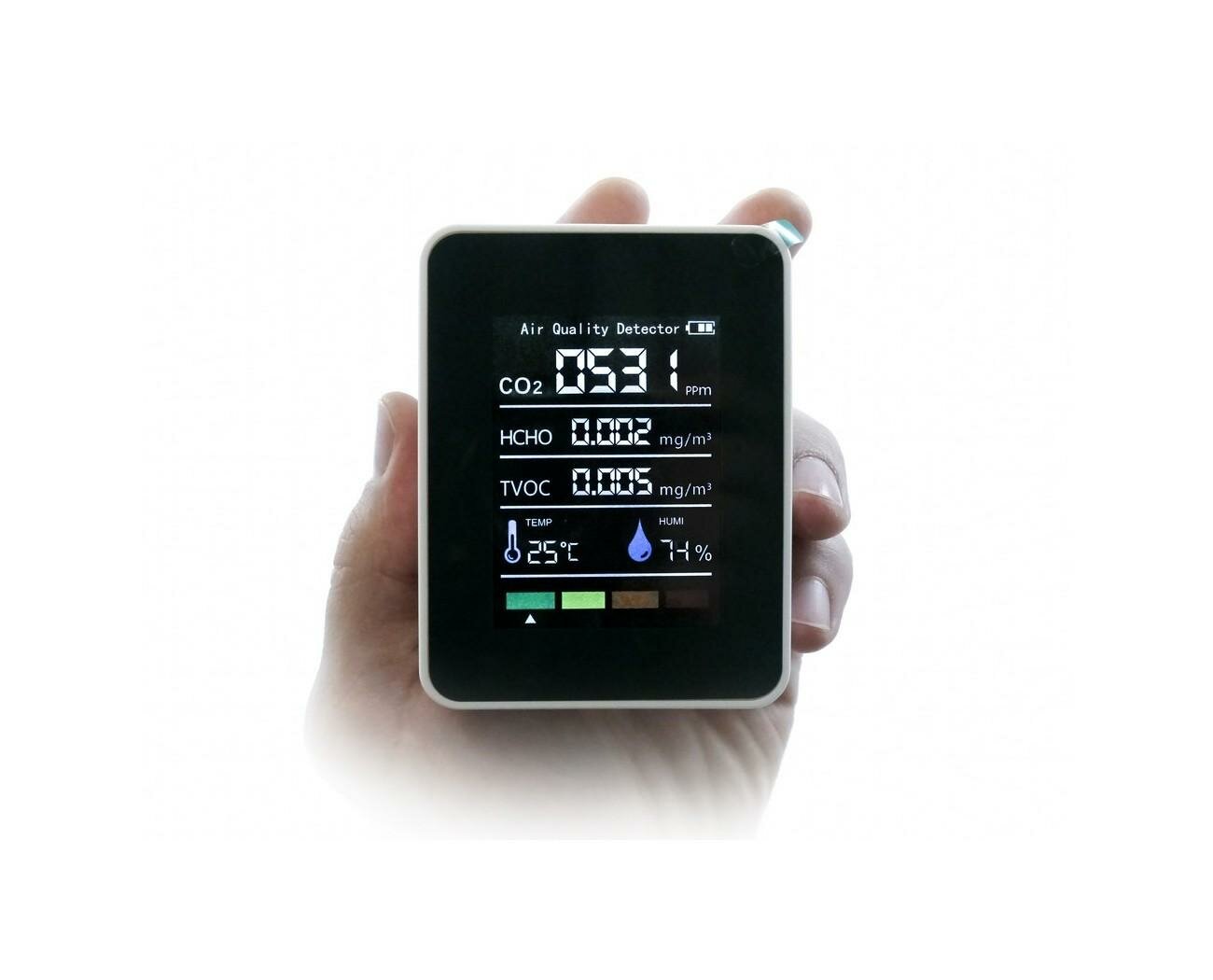 Многофункциональный датчик Tuya Wi-Fi монитор качества воздуха 5 в 1 (умный детектор) - Straz Gaz 914-M5-ТУЙЯ CO2 влажн темп HCHO TVOC