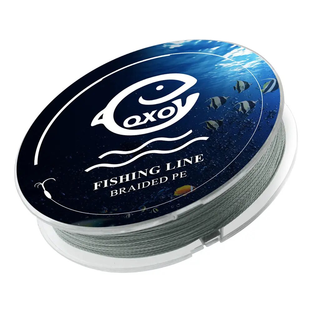 QXO плетеный шнур для рыбалки 100м 4x8 gray line 4 strand 0.8