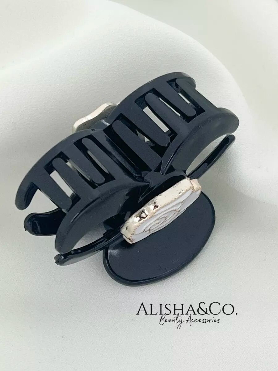 Заколка крабик для волос Коко Роза белая — фото 1