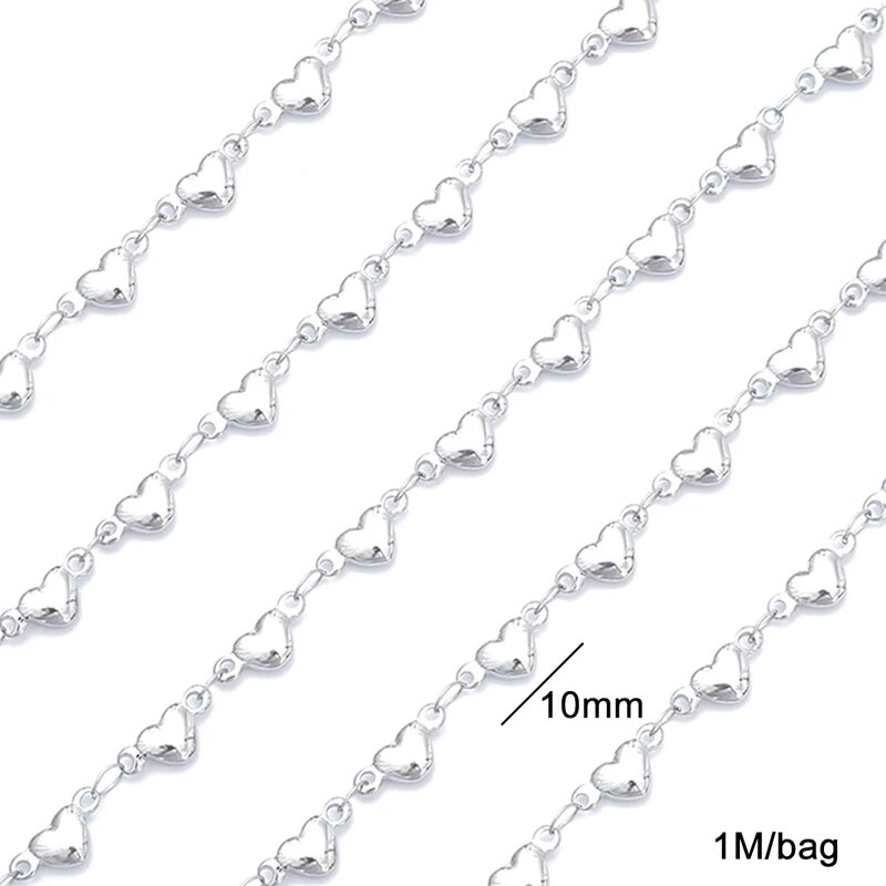 Цепь Rolo Cable Link из нержавеющей стали для рукоделия 1 метр, 18, Белый, Унисекс