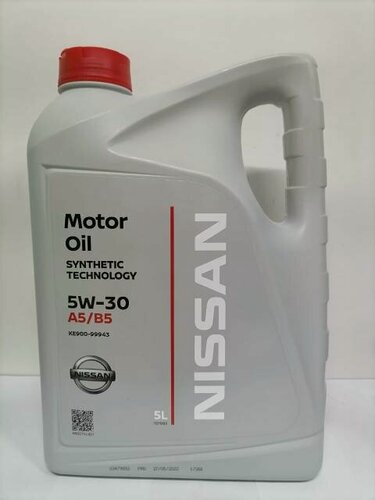 Изображение товара Масло моторное Nissan Motor Oil 5W-30 А5/В5, 5л, артикул КЕ900-99943
