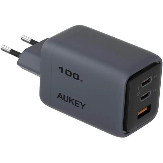 Сетевое зарядное устройство Aukey Comet Mix 100Вт, серый