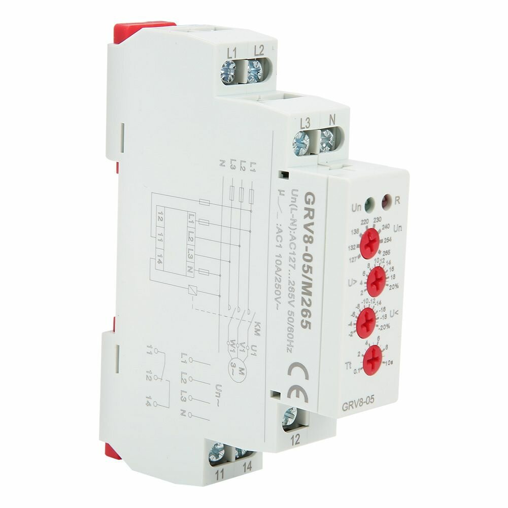 GRV8-05 3-фазное реле контроля последовательности фаз, защита от обрыва фазы M265