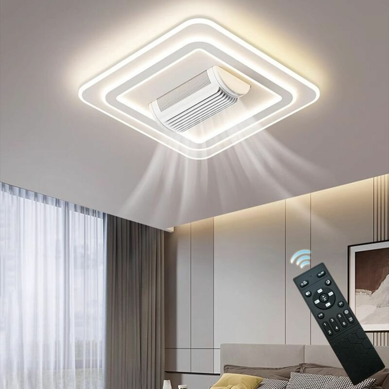 60Вт LED Светодиодная потолочная люстра-вентилятор без лопастей для освещения спальни, гостиной, кухни