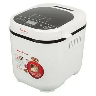 Хлебопечь Moulinex "OW210130",720Вт, 1кг, белый, 12 программ, таймер до 15 ч