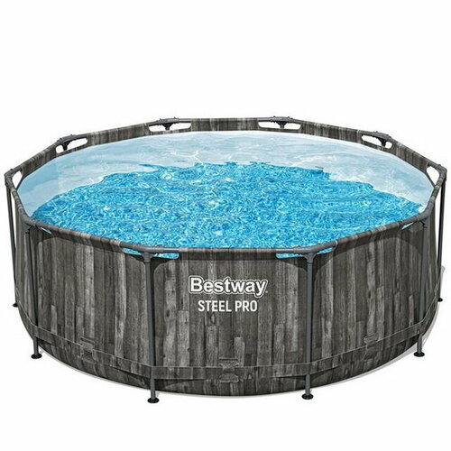 Каркасный бассейн 561QW Bestway Steel Pro - Grey Wood 305*100 см серый