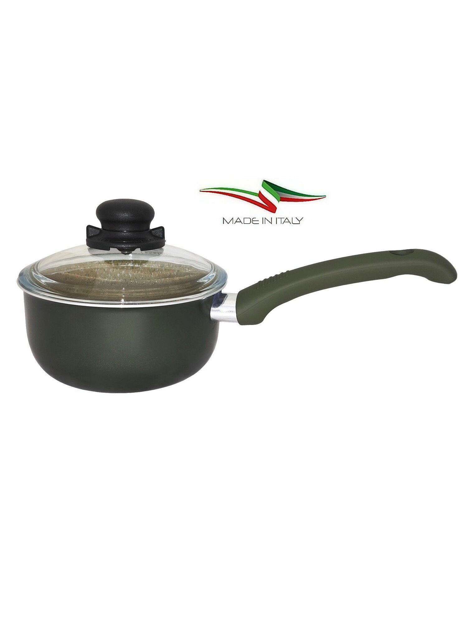 Ковш ILLA  Bio Cook Oil   1 3 л  с антипригарным покрытием  диаметр 16 см  со стеклянной крышкой 