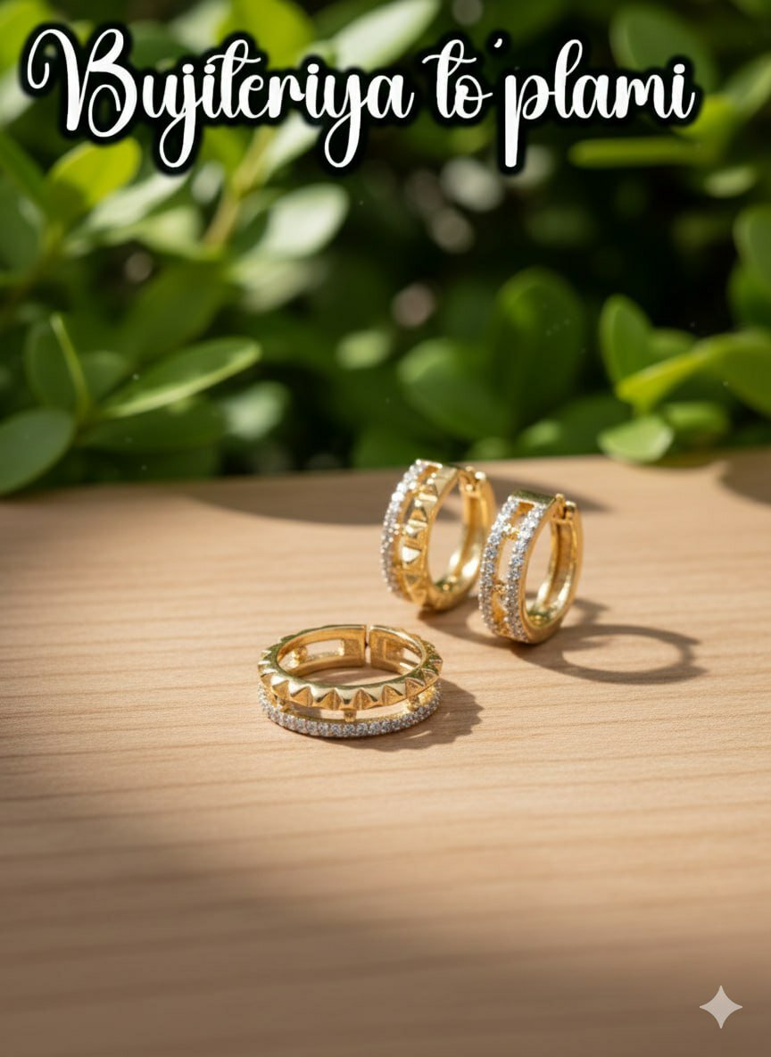 Комплект бижутерии: колье, серьги, Swarovski Zirconia