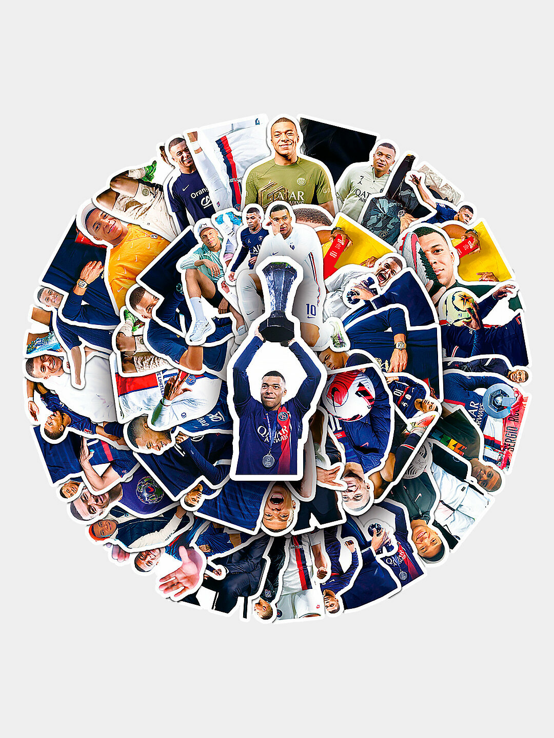 Наклейки для декора, телефона, ноутбука набор 50 шт, более 15 видов, MBAPPE