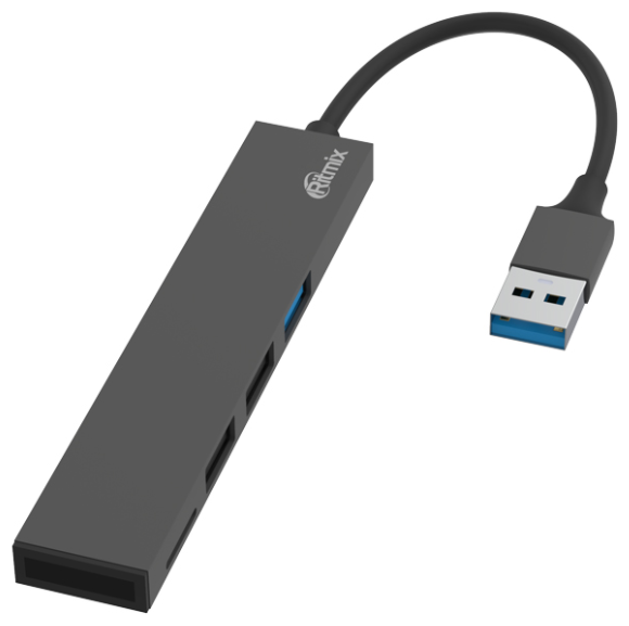 Хаб USB Ritmix CR-4315 USB - 2xUSB 2.0 / USB 3.0 Metal