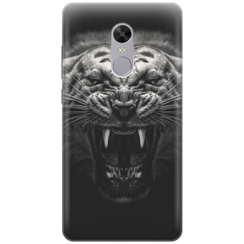 фото Cиликоновый чехол на xiaomi redmi note 4x / сяоми редми ноут 4х с принтом "оскал тигра" gosso
