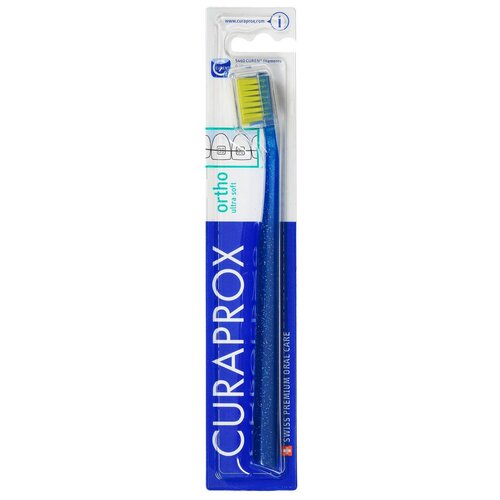 Зубная щетка Curaprox CS5460 ortho ultra soft, синий, диаметр щетинок 0.1 мм