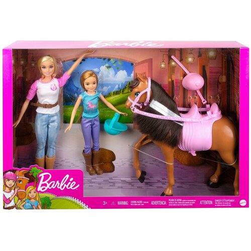 Набор игровой Barbie Барби и Стейси с лошадью GXD65