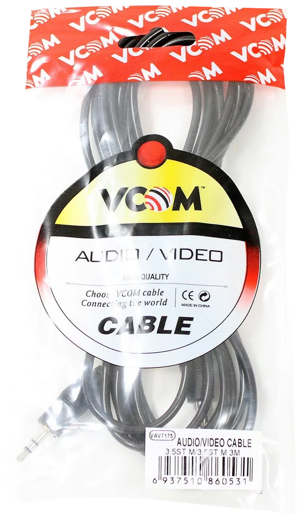 Разъем VCOM 3.5 Jack - 3.5 Jack (VAV7175), 3 м, черный VCOM Telecom - фото №2
