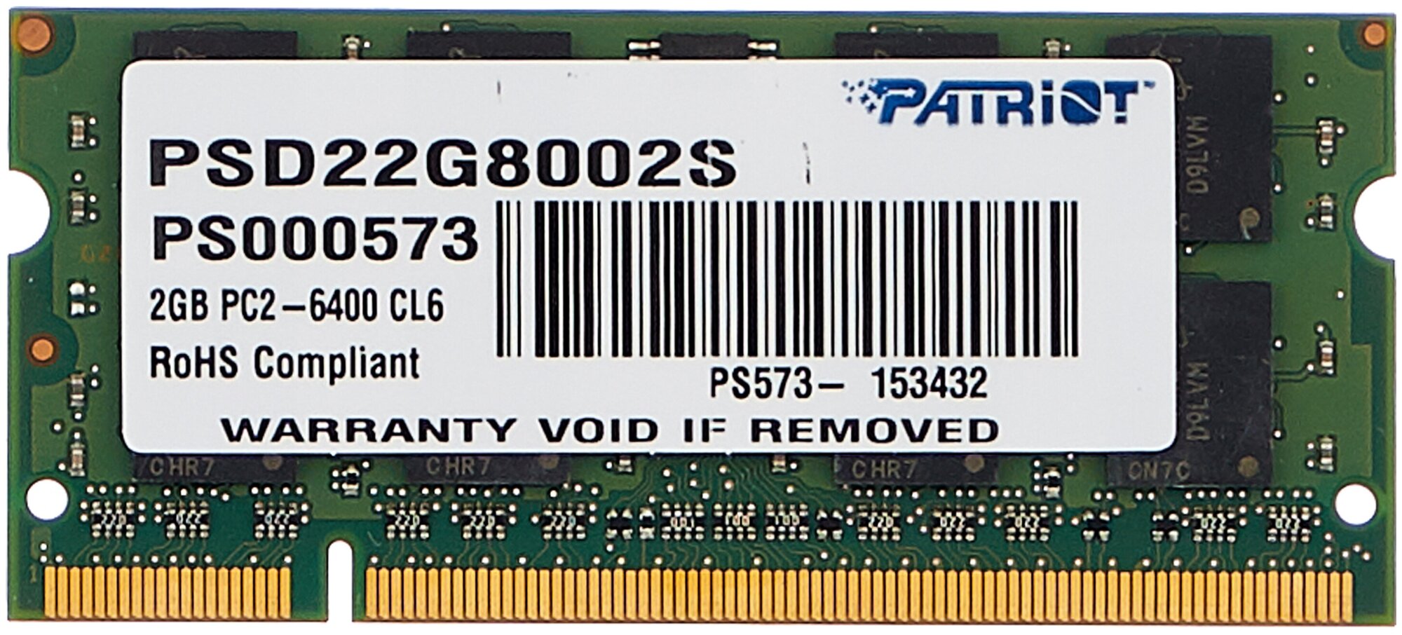 Patriot DDR2 SODIMM 2GB PSD22G8002S PC2-6400, 800MHz