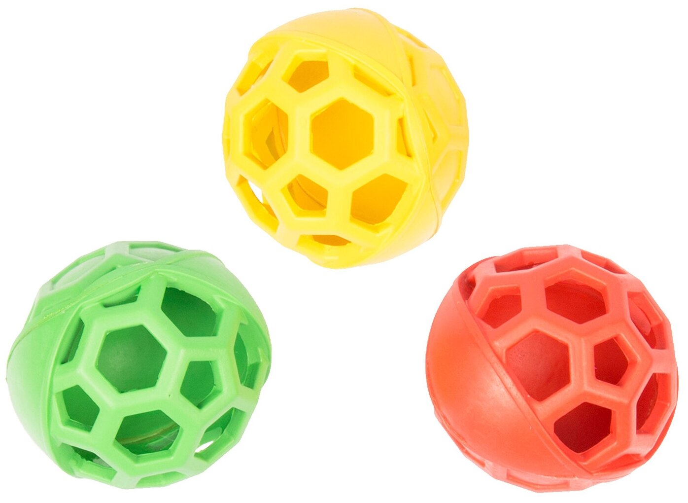 Игрушка для собак резиновая DUVO+ "Мяч с сотами", желтая, 7см (Бельгия)