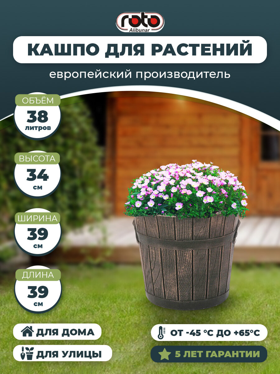 Горшок под дерево 38 л ROTO Planter POLKA M 6690