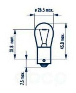 Лампа накаливания для грузовых автомобилей 10шт в упаковке P21W 24V 21W BA15s NARVA 17643