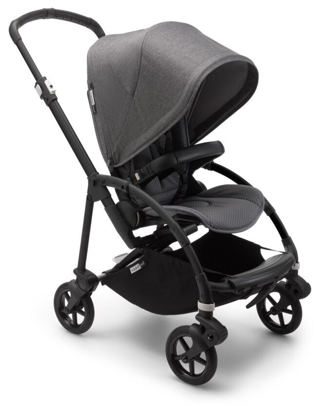 Коляска прогулочная Bugaboo Bee6 base шасси Black/Grey/Grey melange 500302GR02/500305GM01 в компл