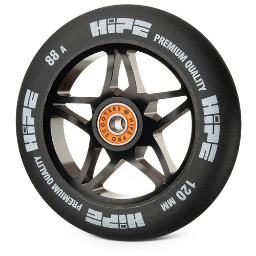 фото Колесо для самоката hiipe 120мм черный/черный (250015) hipe