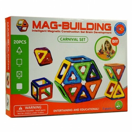 Магнитный конструктор Mag-Building 20 деталей Carnival GB-W20 конструктор магнитный mag building carnival gb w56