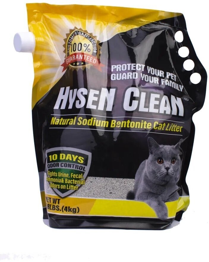 Наполнитель для кошачьего туалета, комкующийся, бентонитовый (натриевый) 4 кг HYSEN CLEAN - фотография № 1
