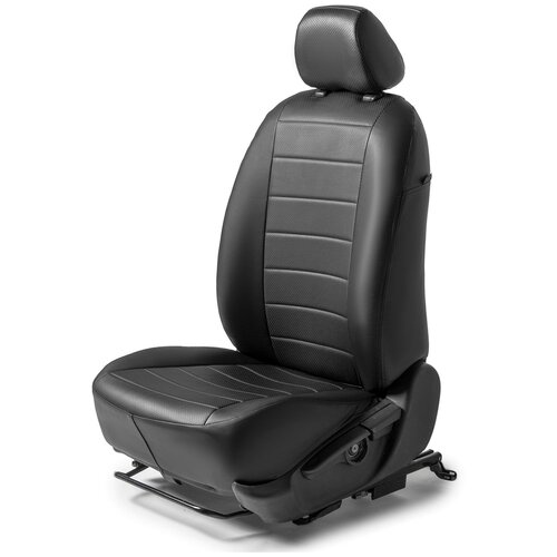 фото Авточехлы rival строчка (спинка 40/60) для сидений hyundai ix35 2010-2015, эко-кожа, черные, sc.2305.1