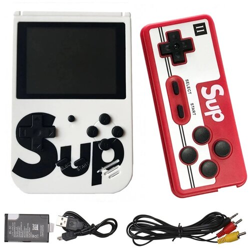 Портативная игровая приставка SUP GAME BOX PLUS 400 в 1 с джойстиком (белая)