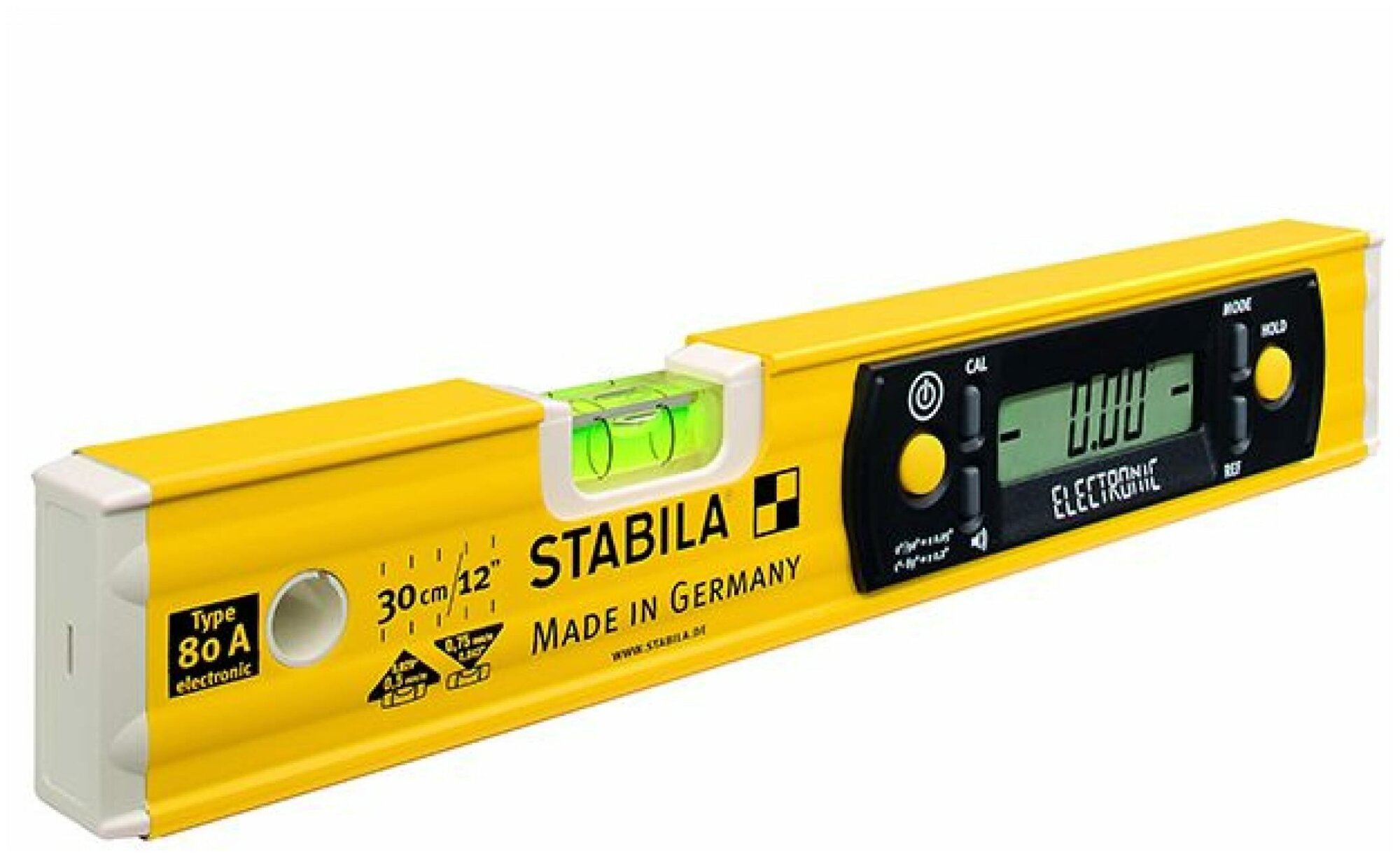 STABILA Уровень тип 80A electronic 30см точность 05 мм/м Электронный уровень / цифровая система индикации дисплея / Акустическое определение направление угла наклона с помощью сигнала / IP 54 (арт. 17323)