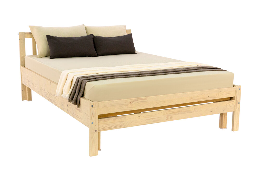 Кровать Боровичи-Мебель Массив выбеленная береза 205х146.5х80 см