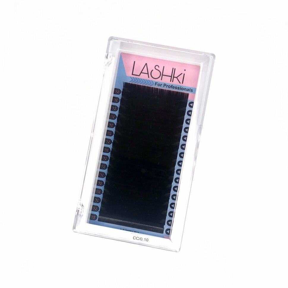 Ресницы для наращивания LASHKI / Изгиб D / 0.07 / 7 mm, Черные ресницы для наращивания Лэшки изгиб Д, отдельные длины