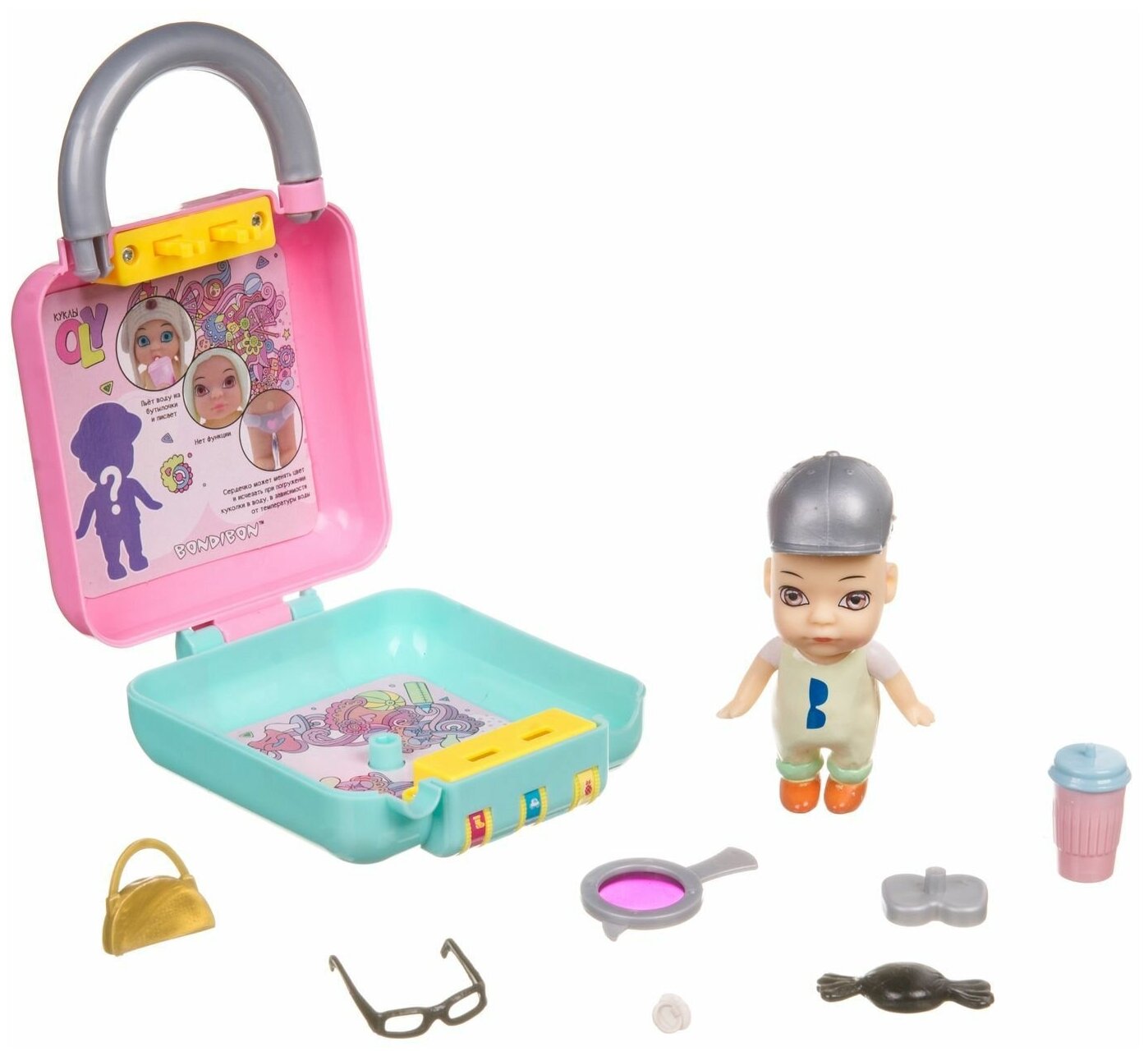 Игровой набор Bondibon "Куколка OLY" в шляпе, в чемоданчике (ВВ3860)