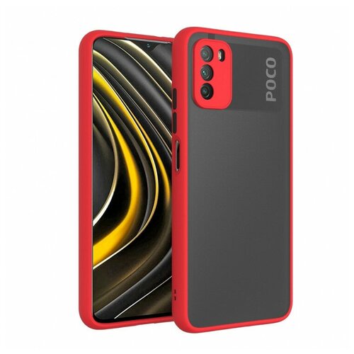 фото Противоударный силиконовый чехол skin shell для xiaomi poco m3, красный bm case