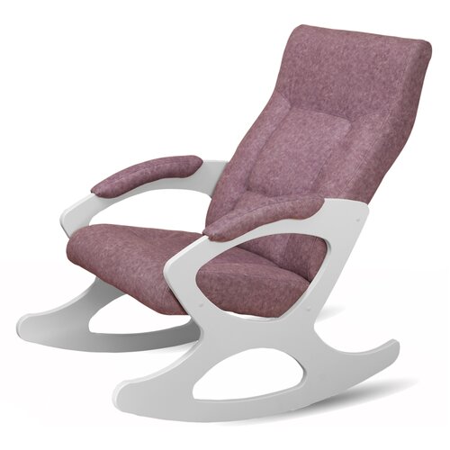 фото Кресло- качалка сорренто ткань лиловый, каркас белый мебелик