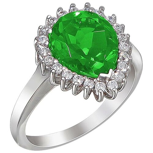 фото Эстет кольцо с султанитами и фианитами из серебра г11к251044izt, размер 17