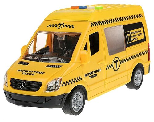 Микроавтобус ТЕХНОПАРК Mercedes-Benz Sprinter такси (SPRINTER-22PL-TAX), 27 см, желтый